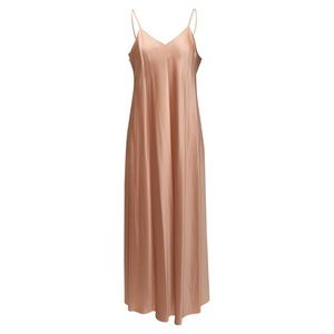 Lamerei Satin Blush V Neck Gown Bridesmaid Dress